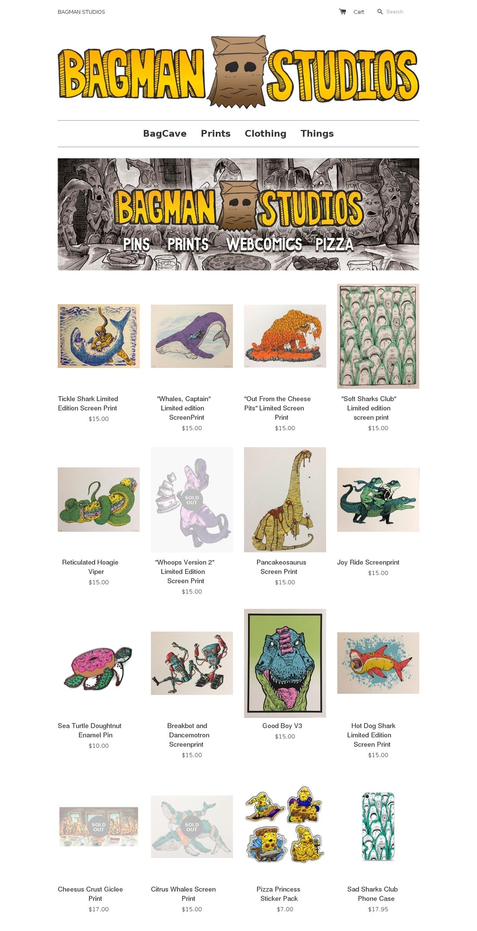 bagmanstudios.com shopify website screenshot