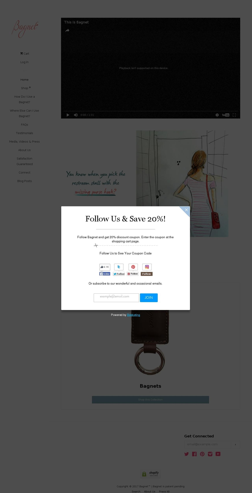 bagnetcompany.com shopify website screenshot