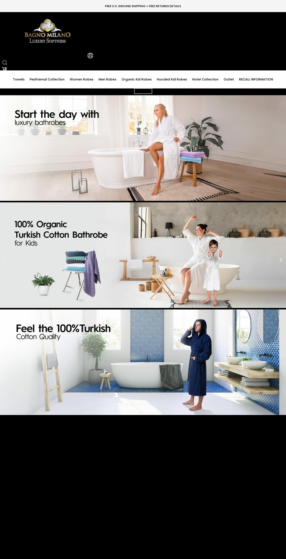 bagnomilanousa.com shopify website screenshot