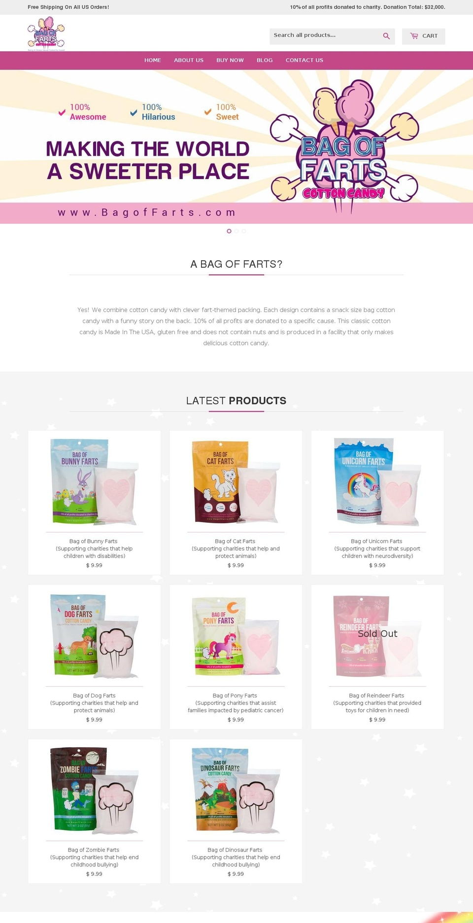 bagoffarts.com shopify website screenshot
