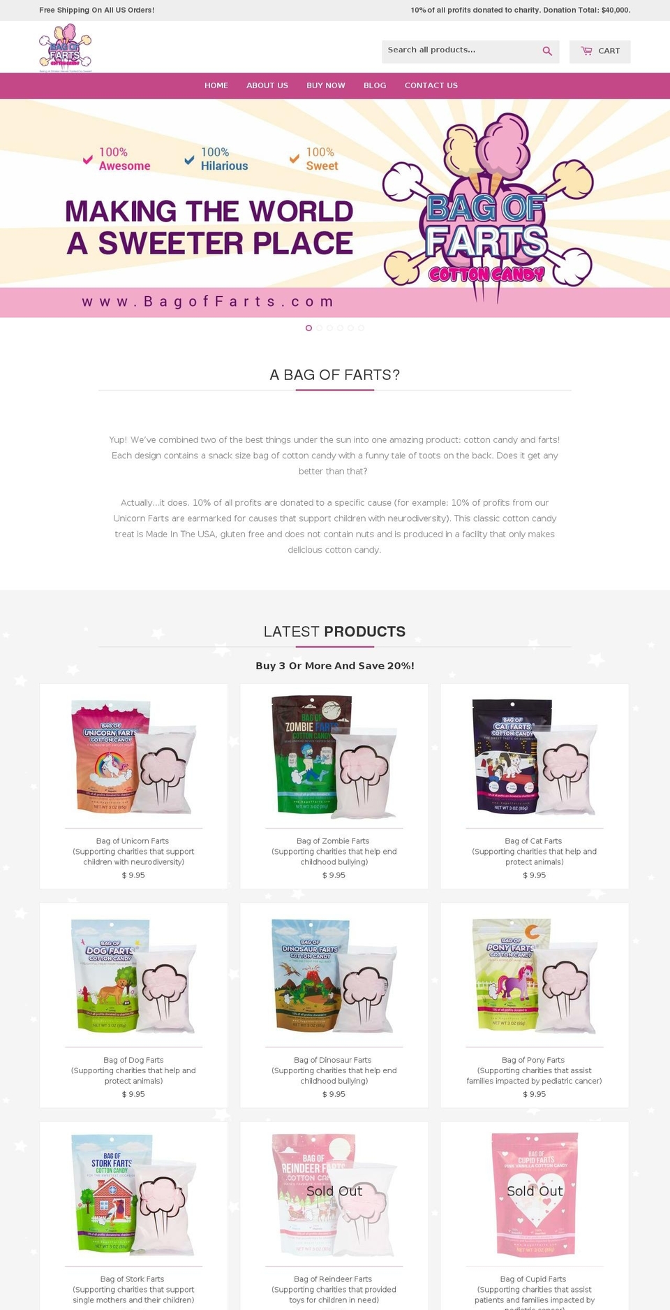 bagofhorsefarts.com shopify website screenshot