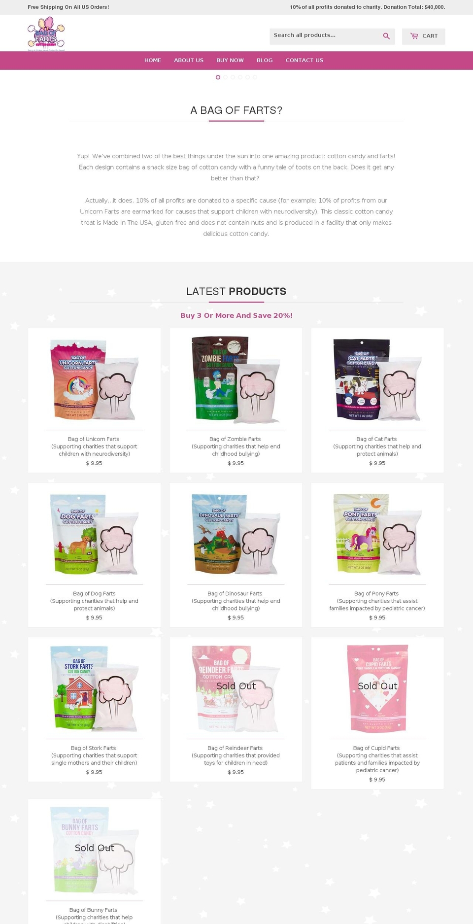 bagofponyfarts.com shopify website screenshot