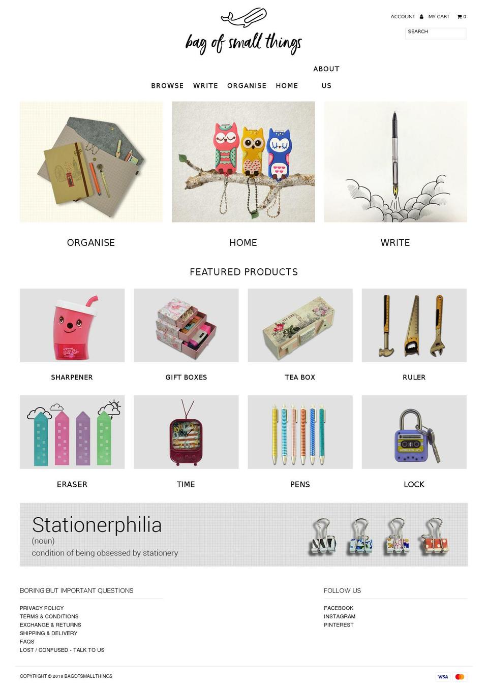 bagofsmallthings.com — Shopify storefront screenshot