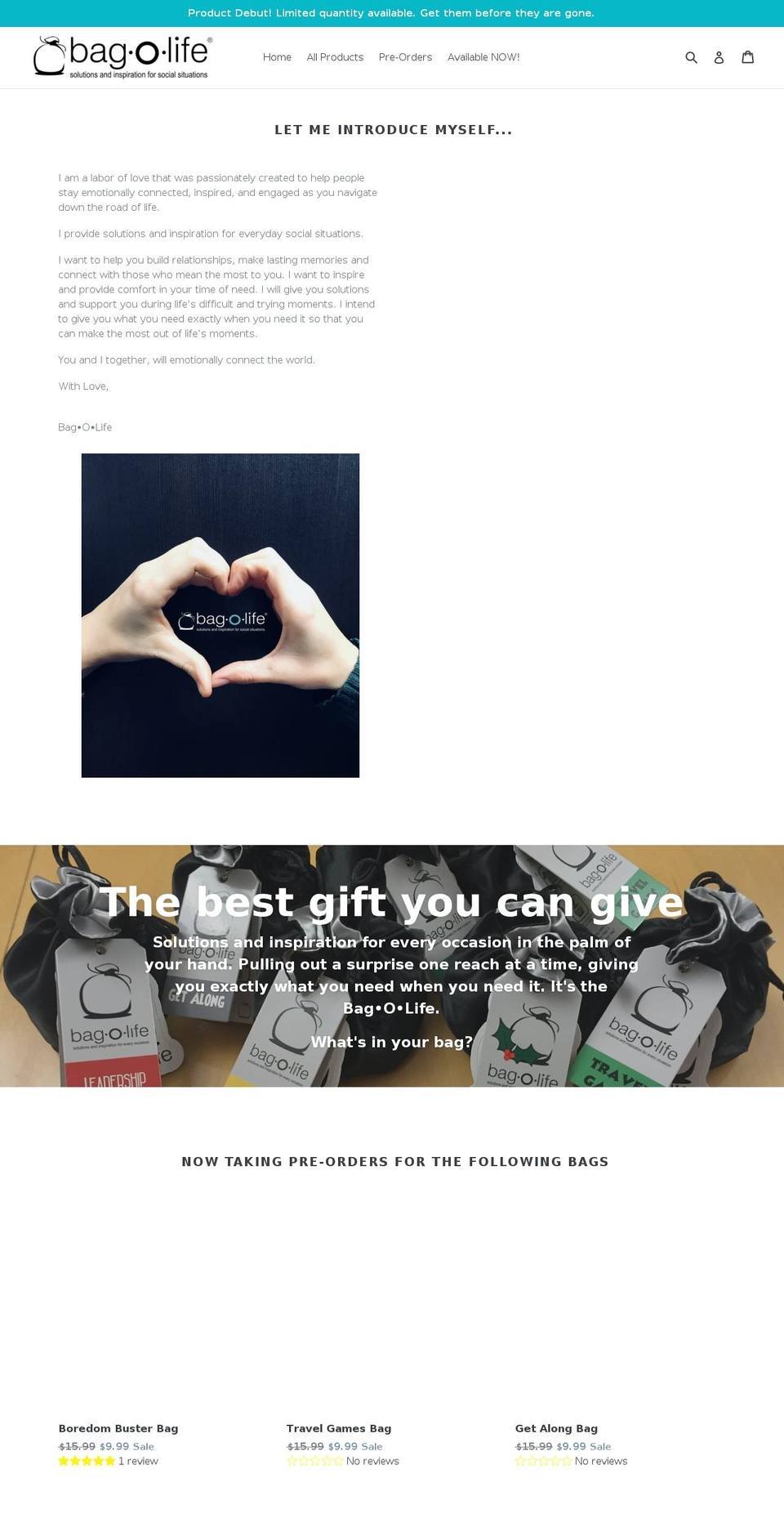 bagolife.com — Shopify storefront screenshot