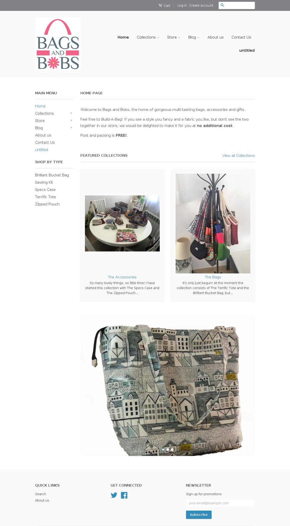 bagsandbobs.com shopify website screenshot