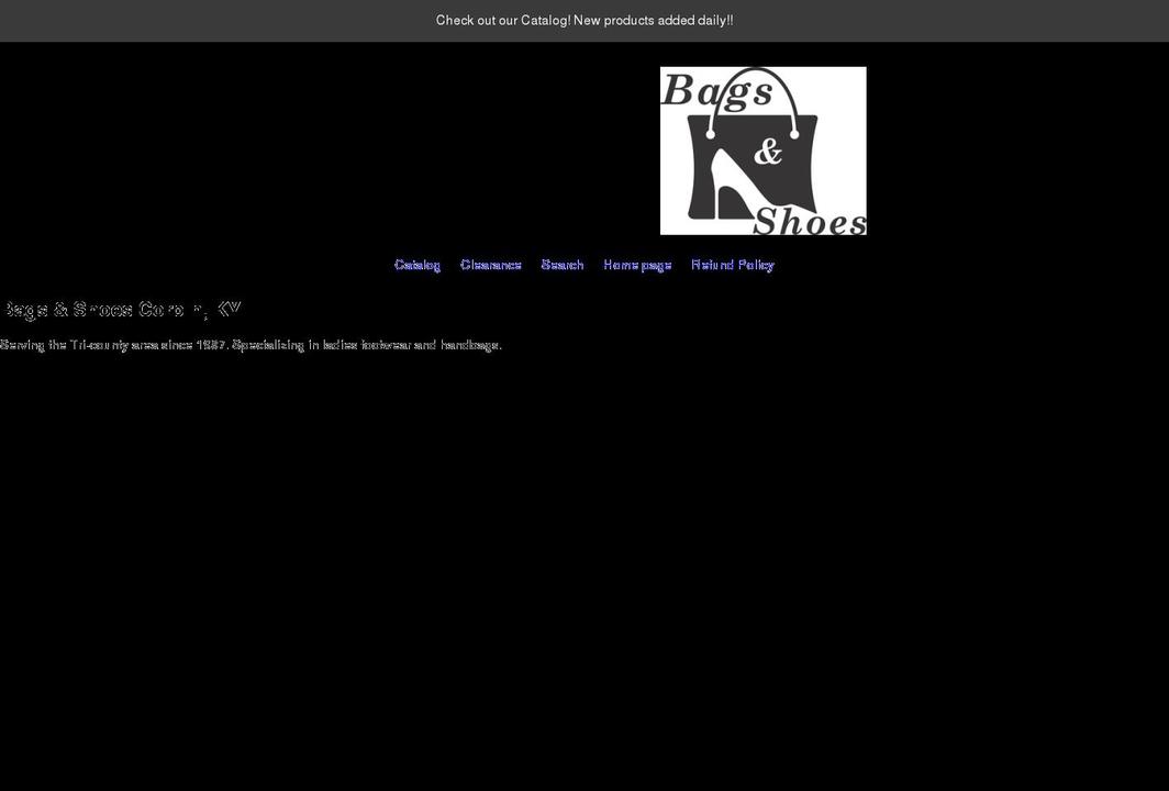 bagsandshoes.net shopify website screenshot