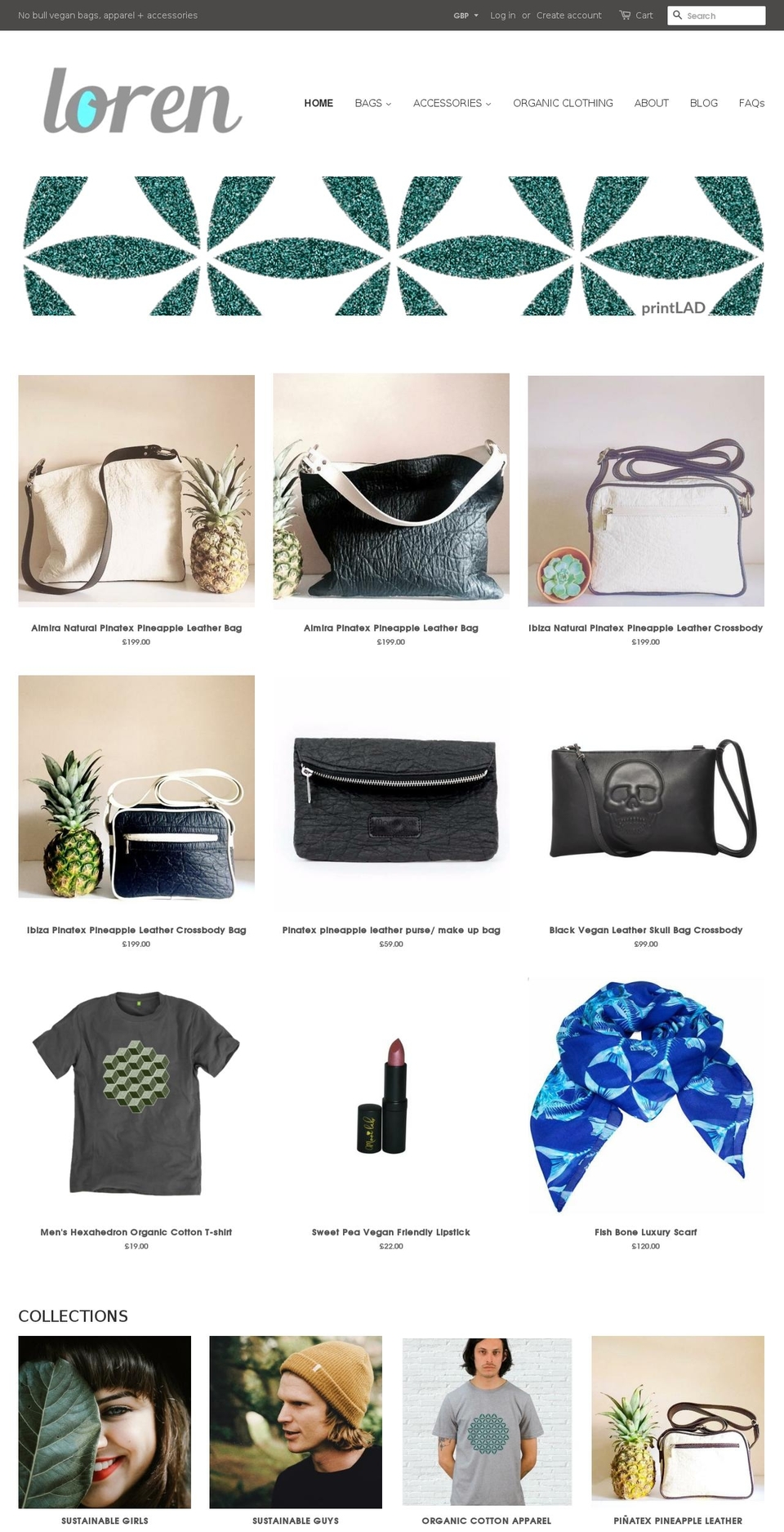 bagsbyloren.com shopify website screenshot
