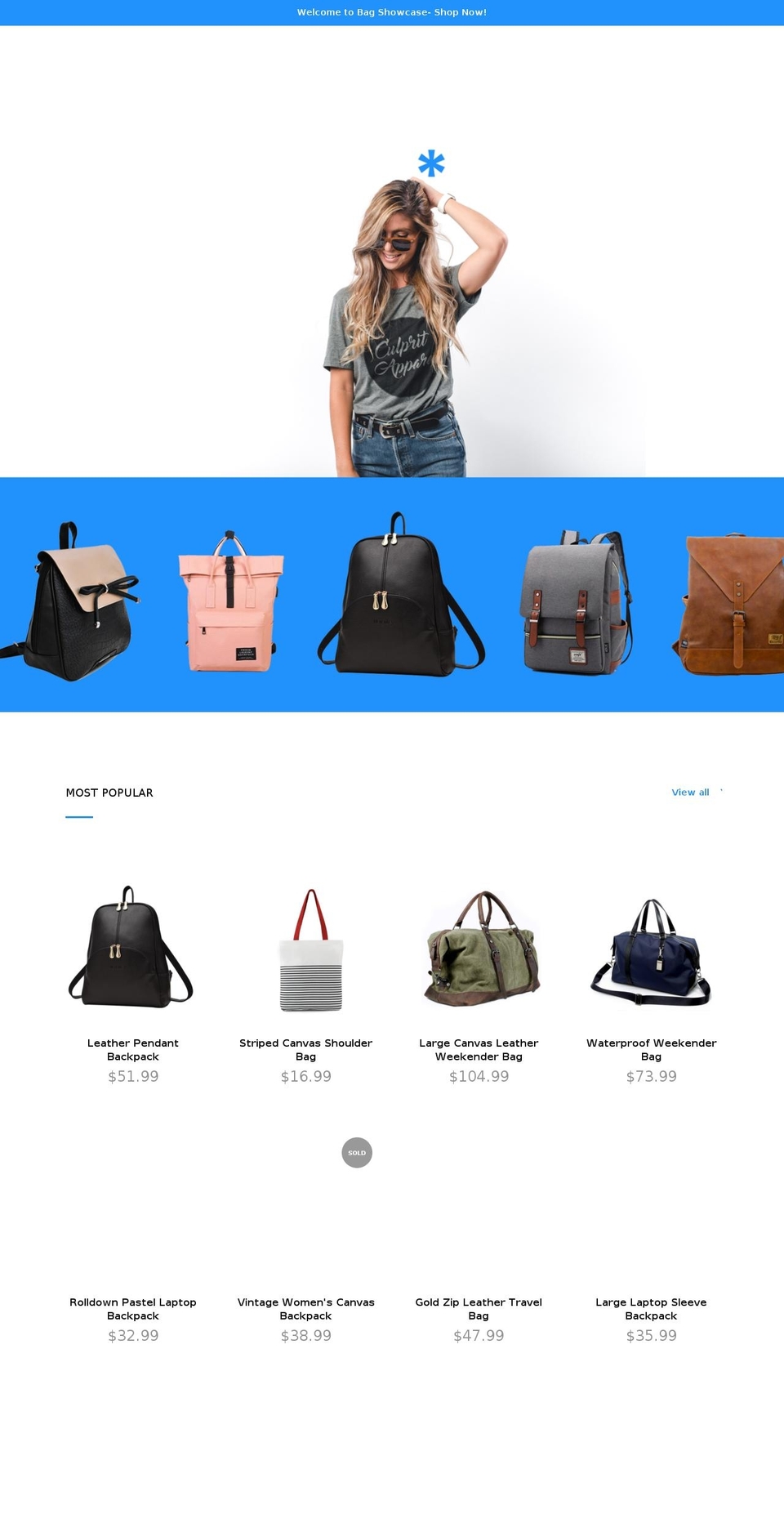 bagshowcase.com — Shopify storefront screenshot
