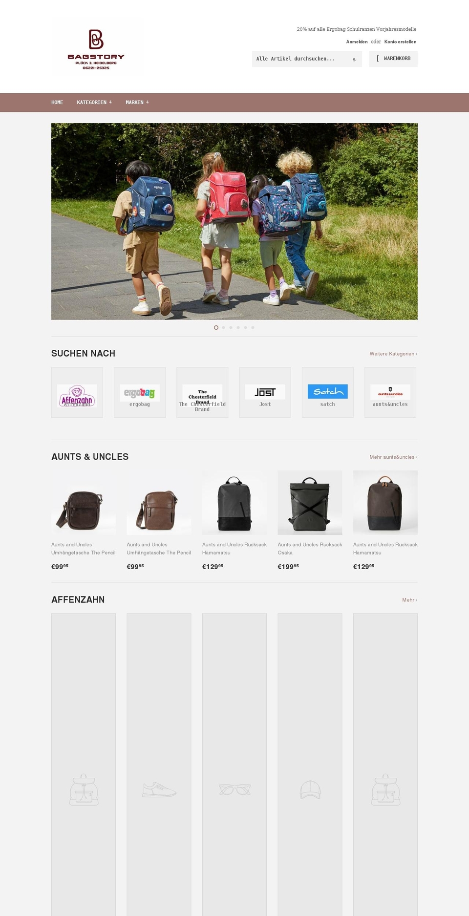 bagstory.de shopify website screenshot