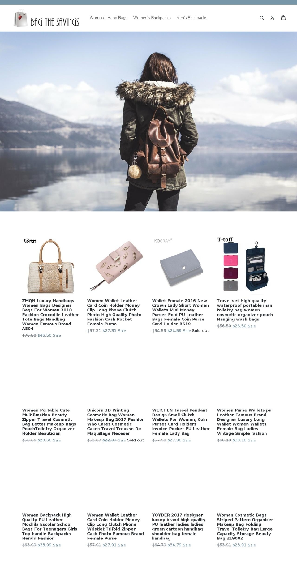 bagthesavings.com — Shopify storefront screenshot