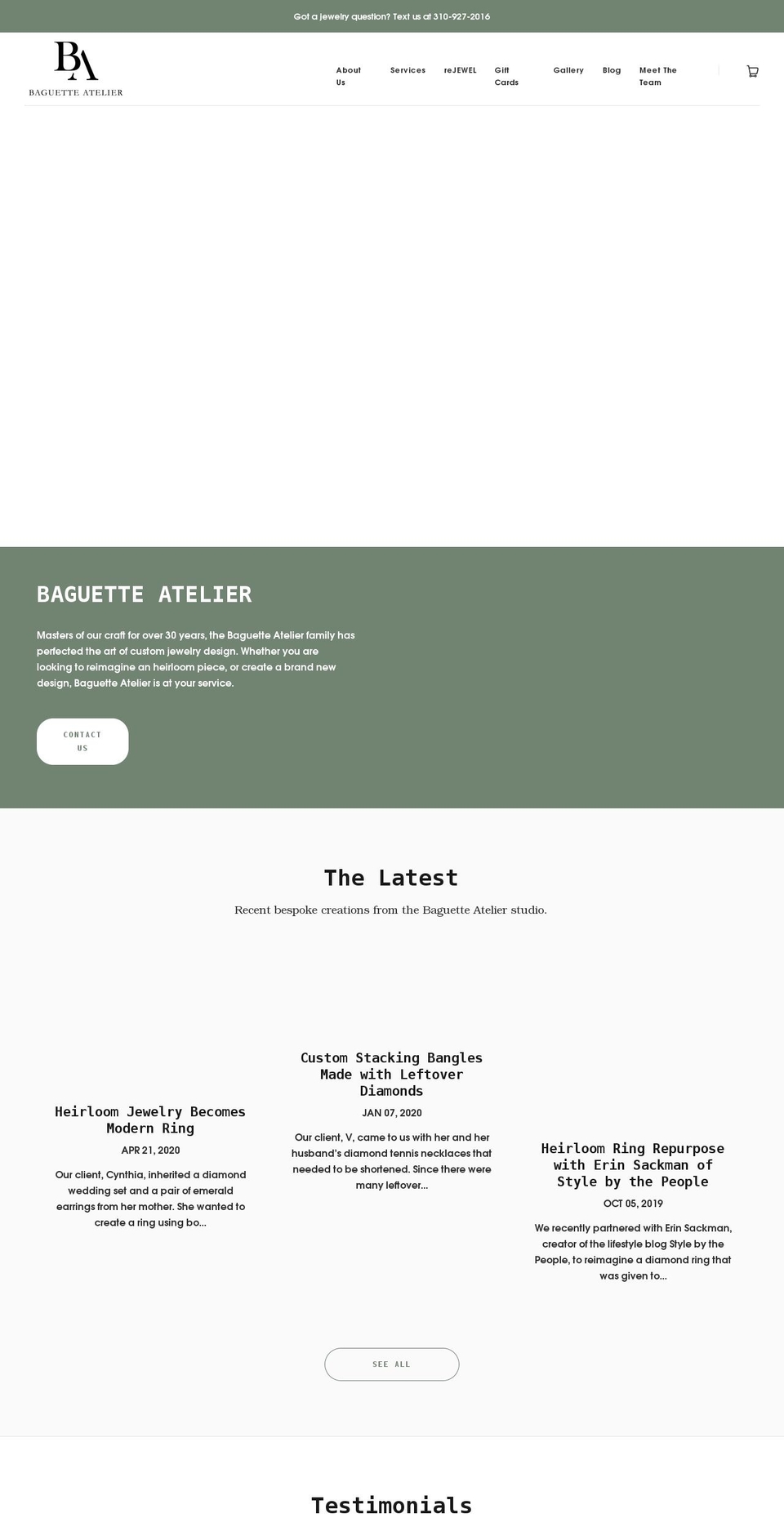 baguetteatelier.com shopify website screenshot