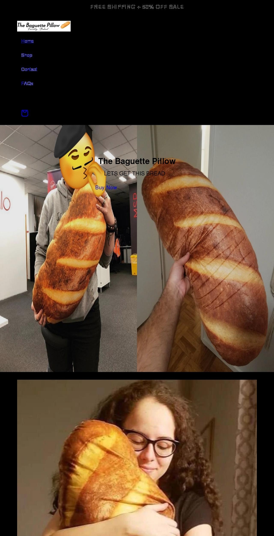 baguettepillow.com shopify website screenshot