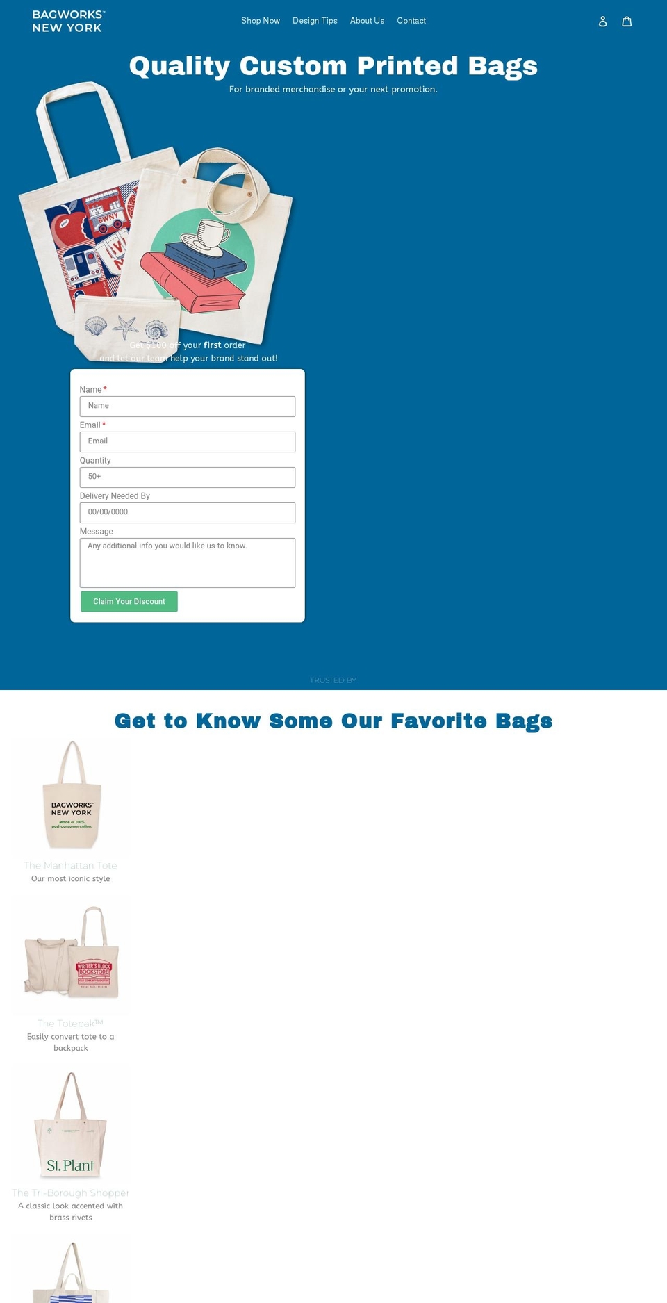 bagworksny.com shopify website screenshot