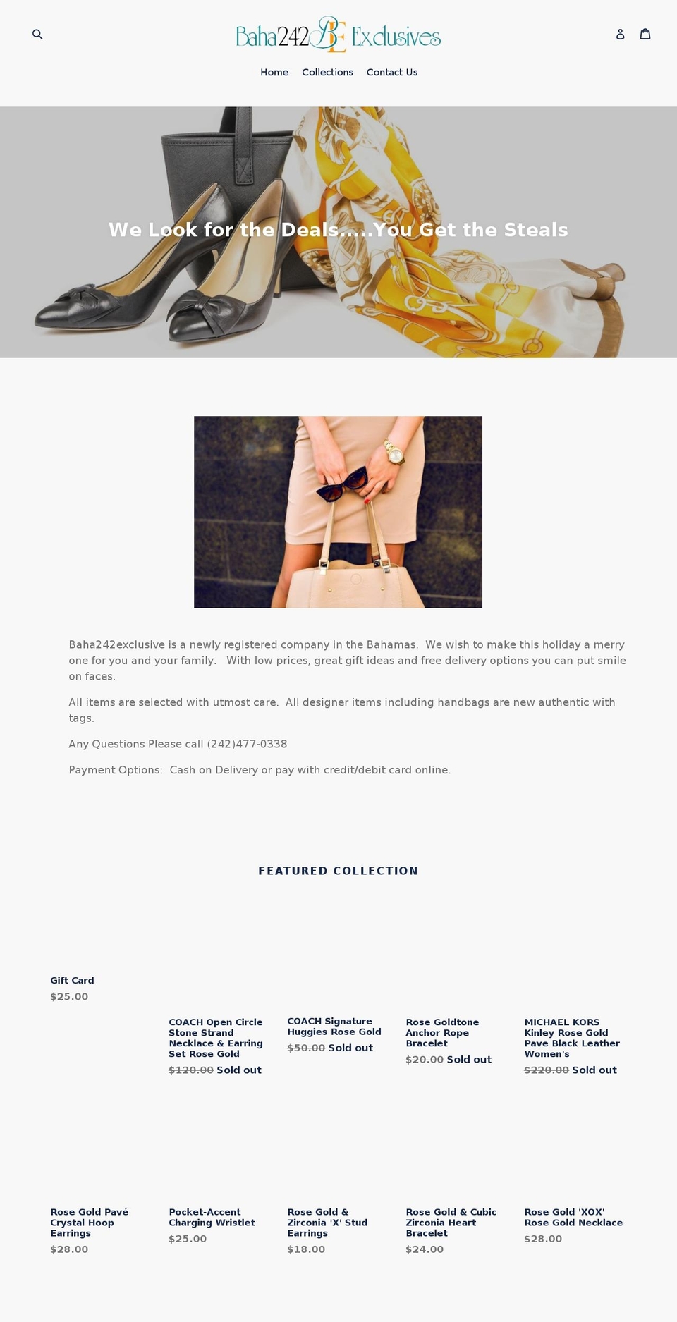 bahaexclusives.com — Shopify storefront screenshot
