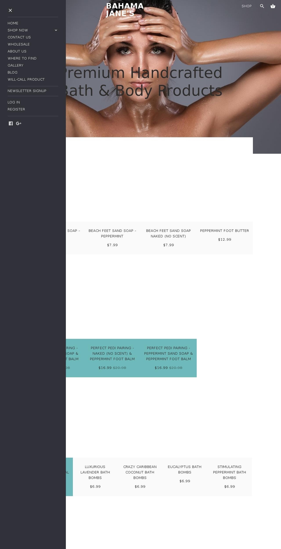 bahamajanes.com — Shopify storefront screenshot