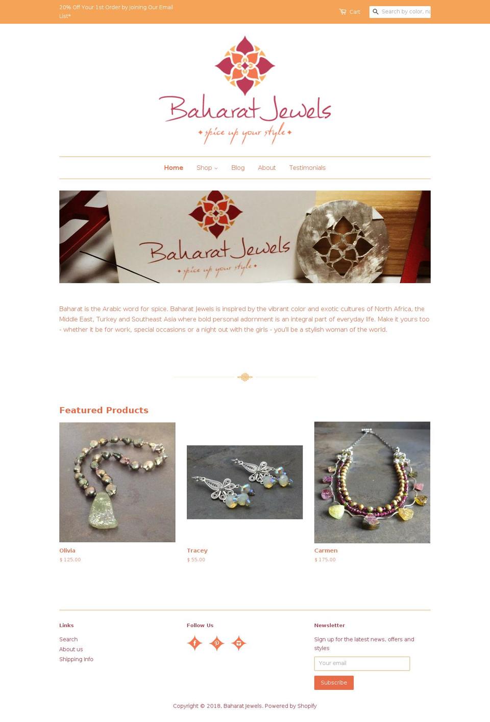 baharatjewels.com — Shopify storefront screenshot