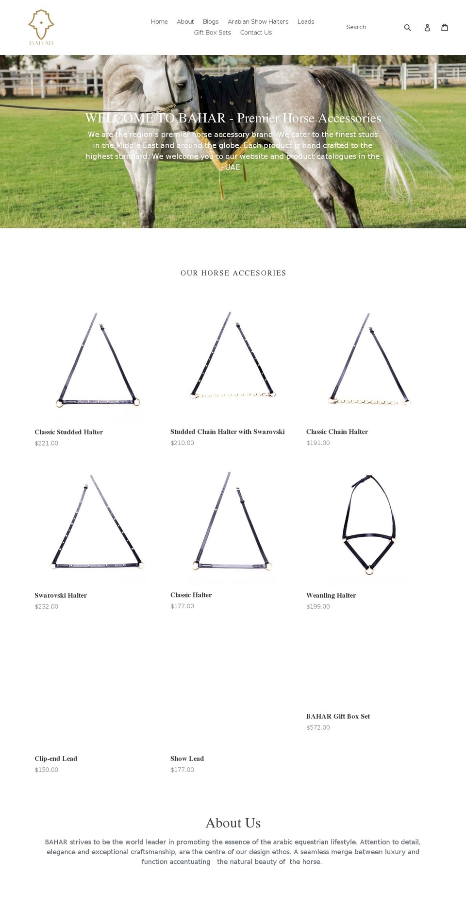 baharluxury.com — Shopify storefront screenshot