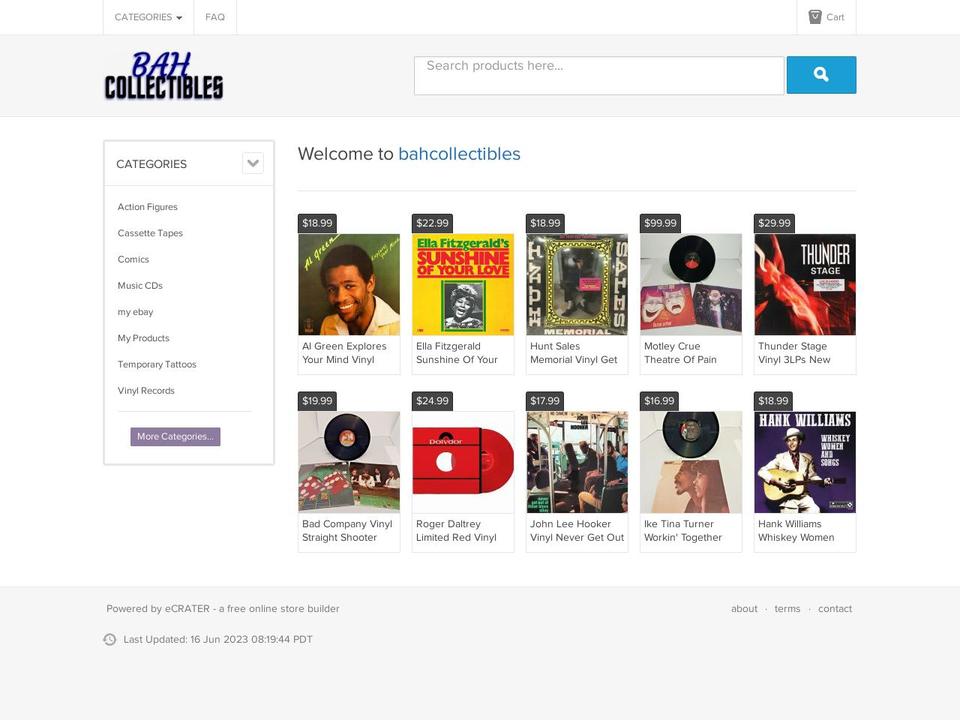 bahcollectibles.com shopify website screenshot