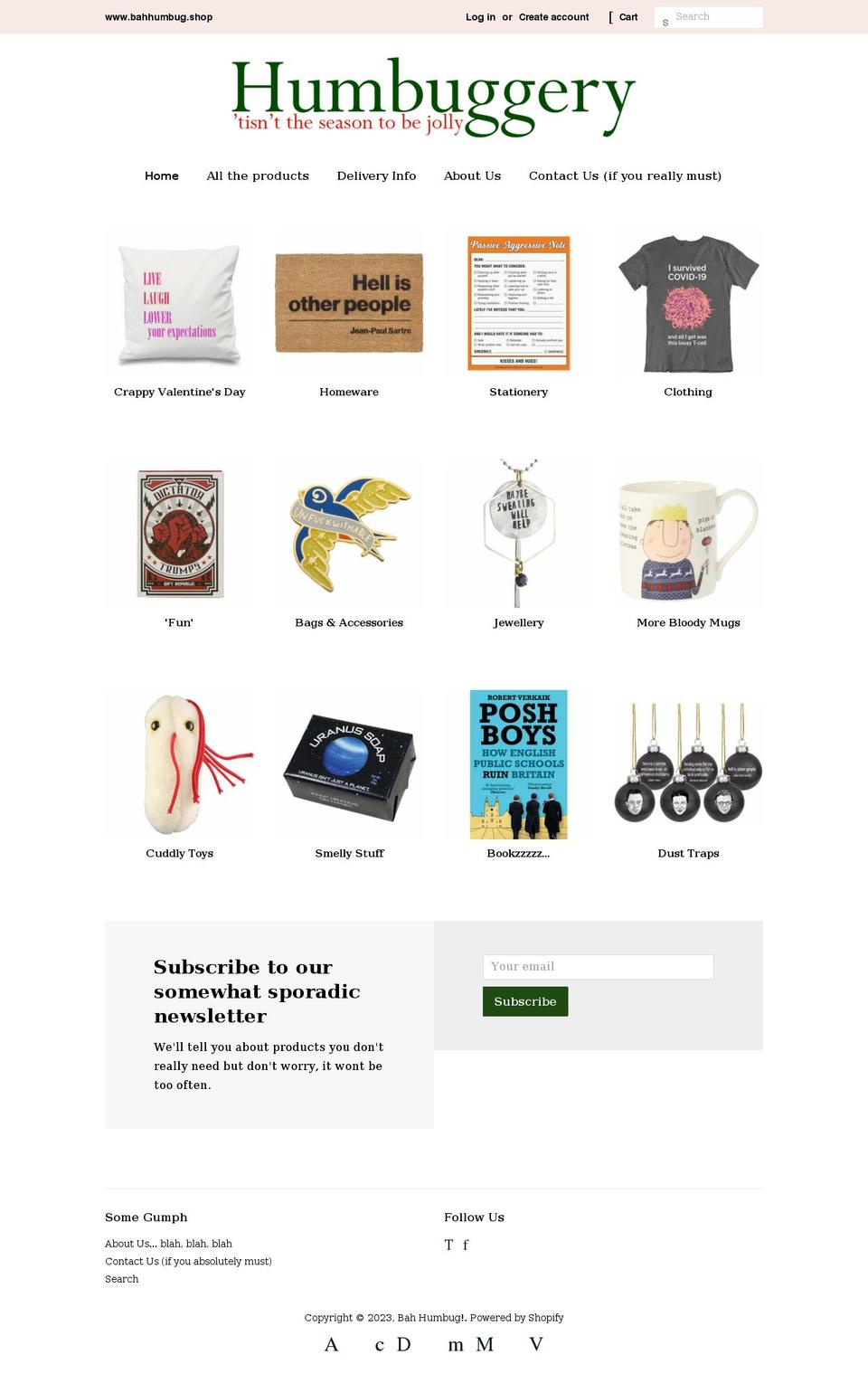 bahhumbug.shop shopify website screenshot