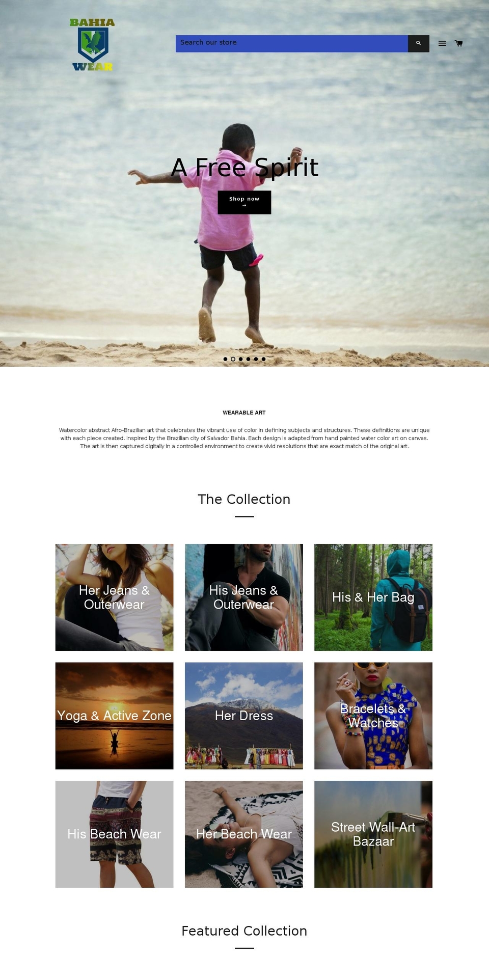 bahiawear.com — Shopify storefront screenshot