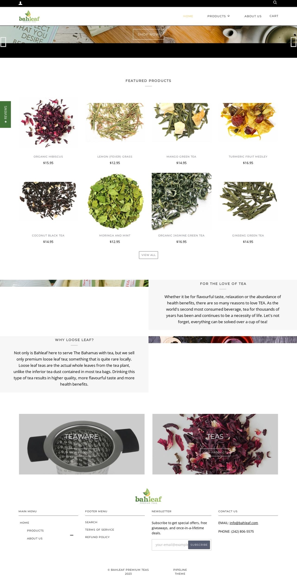 bahleaf.com — Shopify storefront screenshot