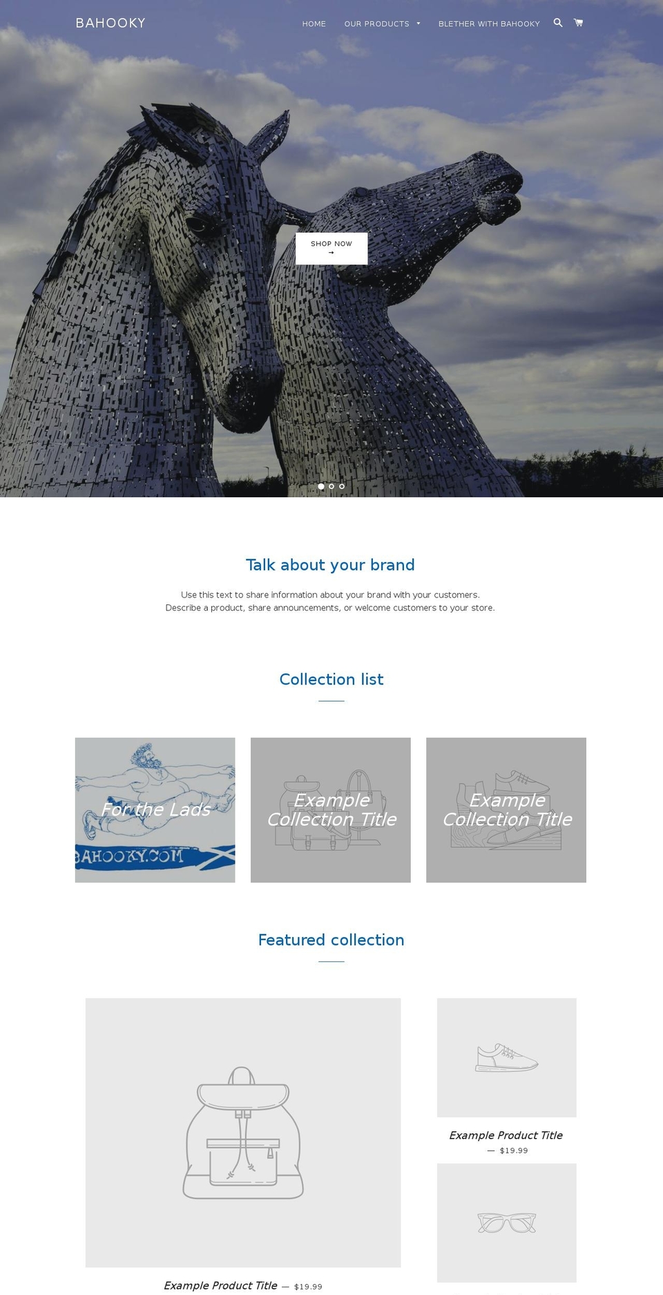 bahooky.com — Shopify storefront screenshot