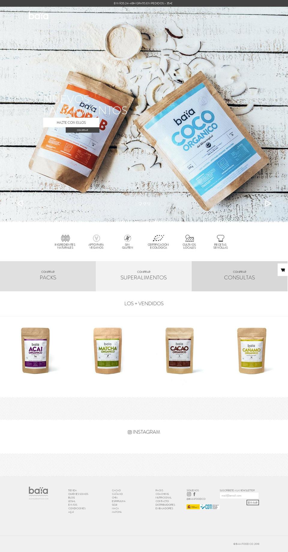 baiafood.es shopify website screenshot