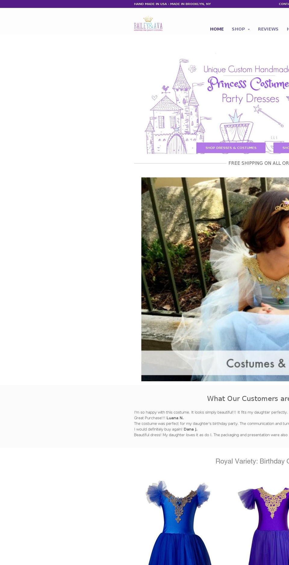 baileyandava.com shopify website screenshot