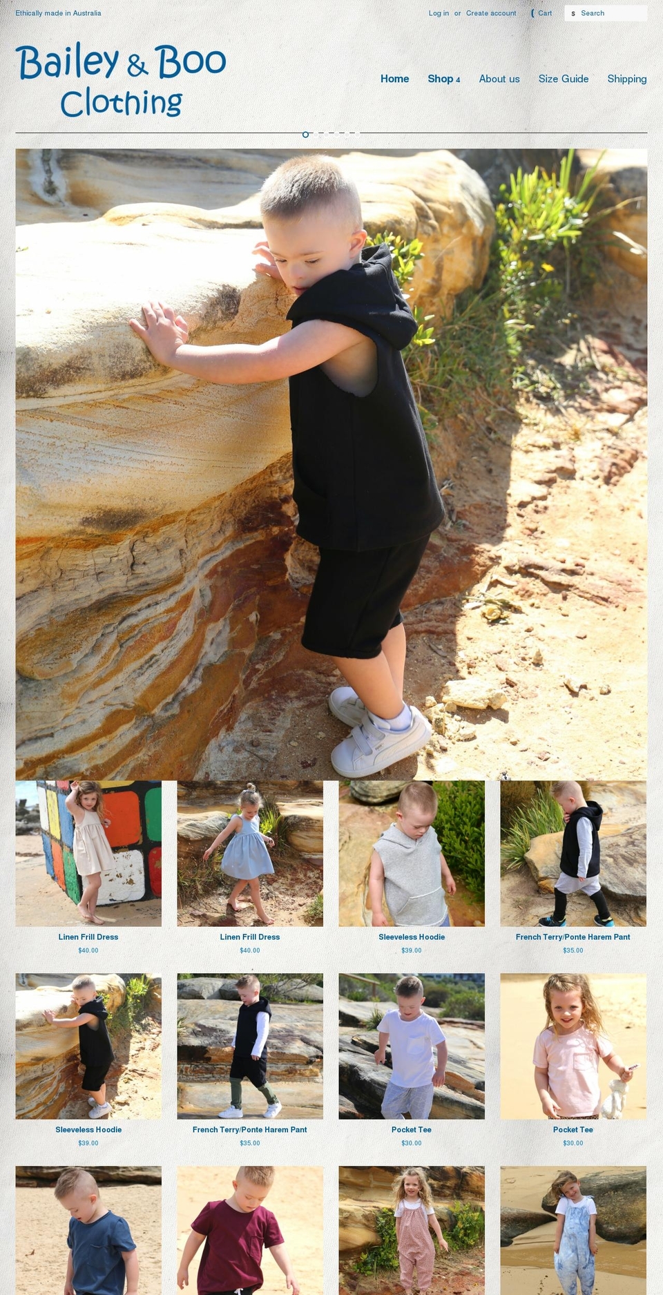 baileyandboo.com.au shopify website screenshot