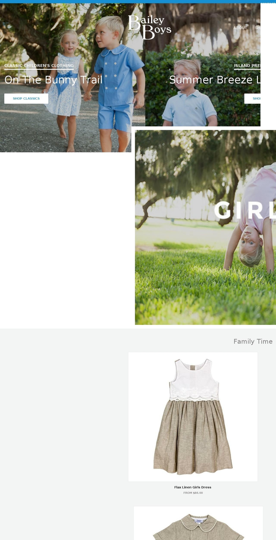 baileyboys.com shopify website screenshot