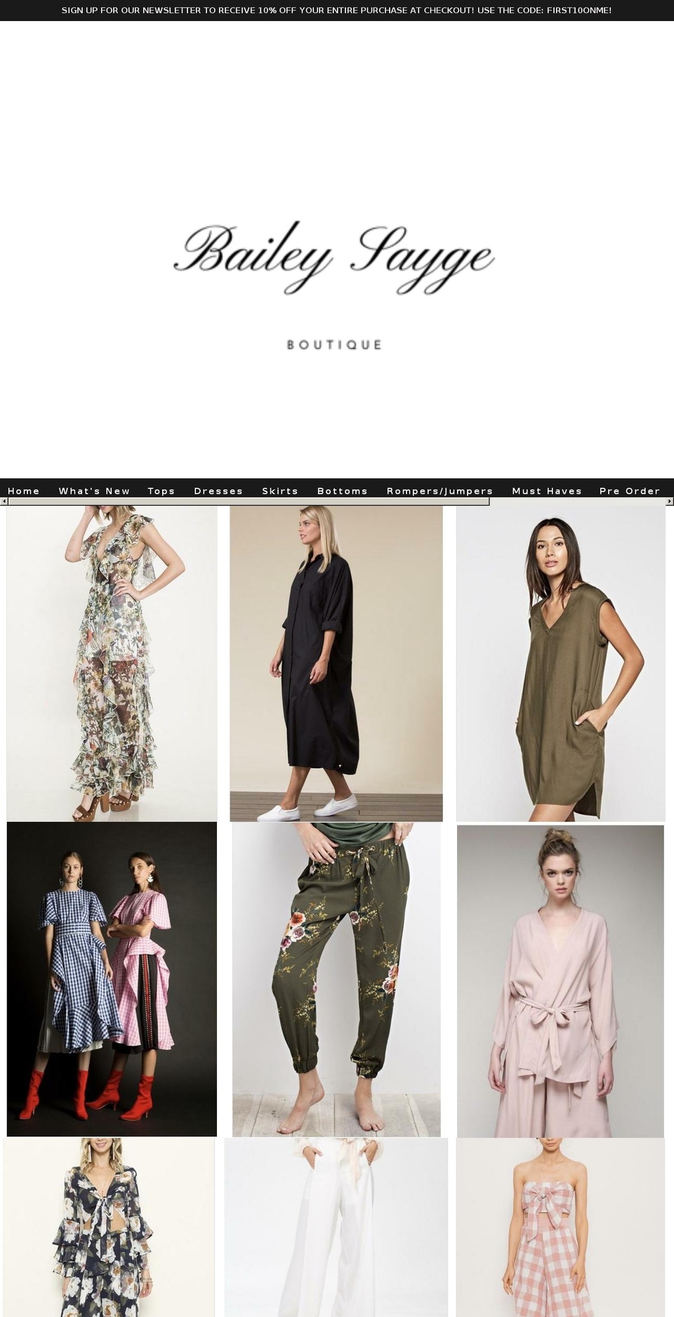 baileysayge.com — Shopify storefront screenshot