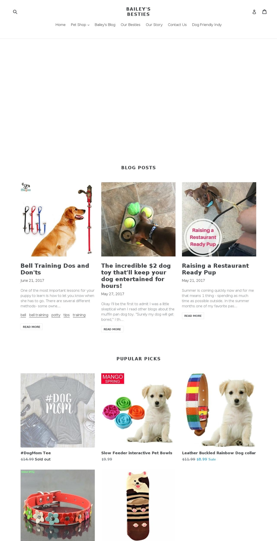 baileysbesties.com — Shopify storefront screenshot