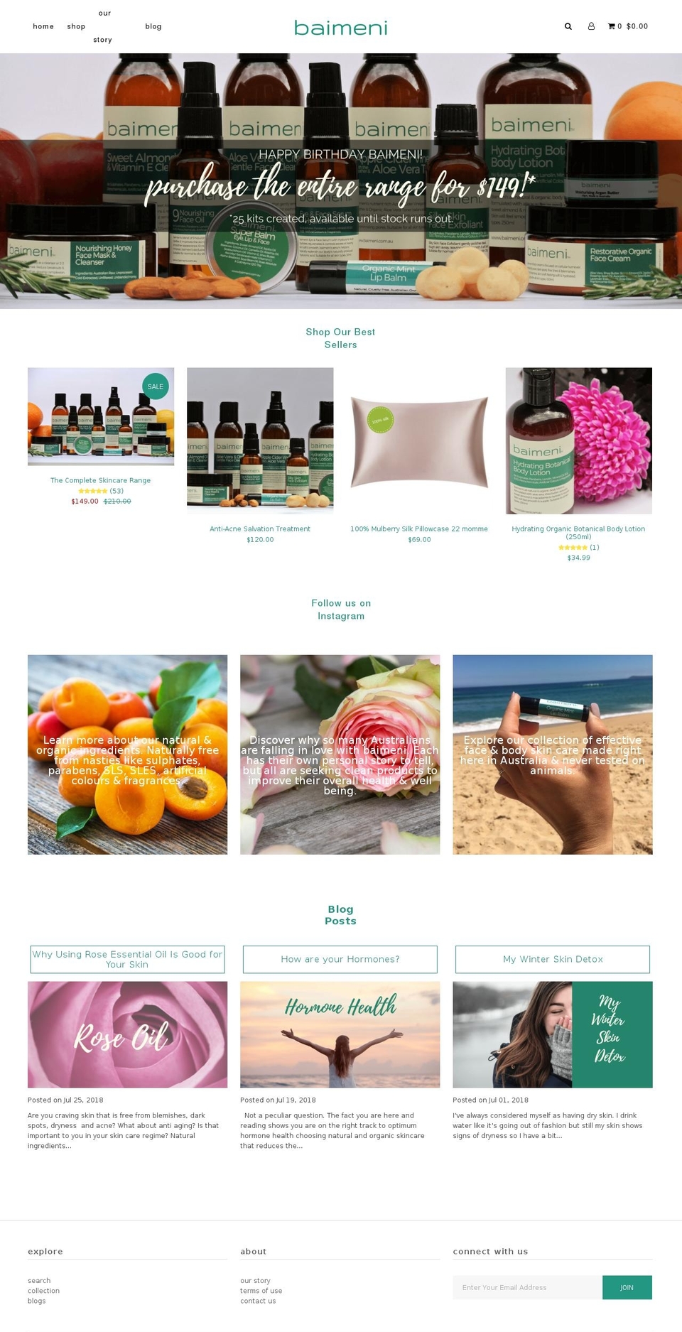 baimeni.com.au shopify website screenshot