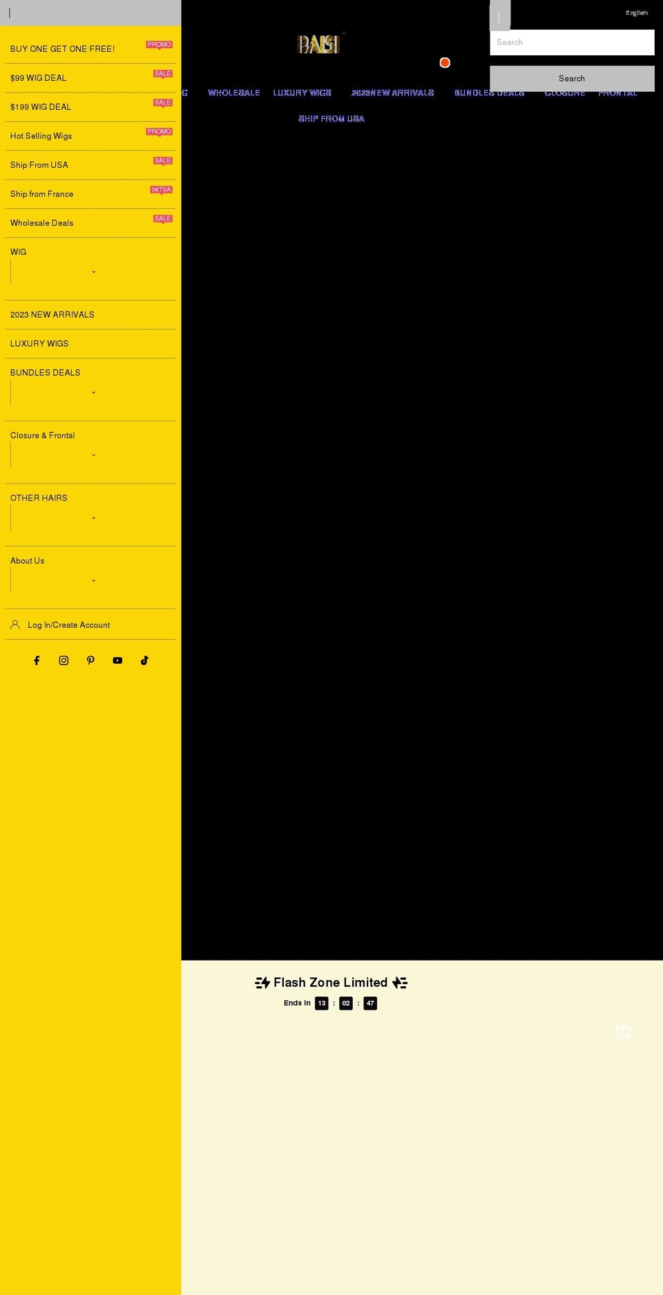 baisiwig.com shopify website screenshot