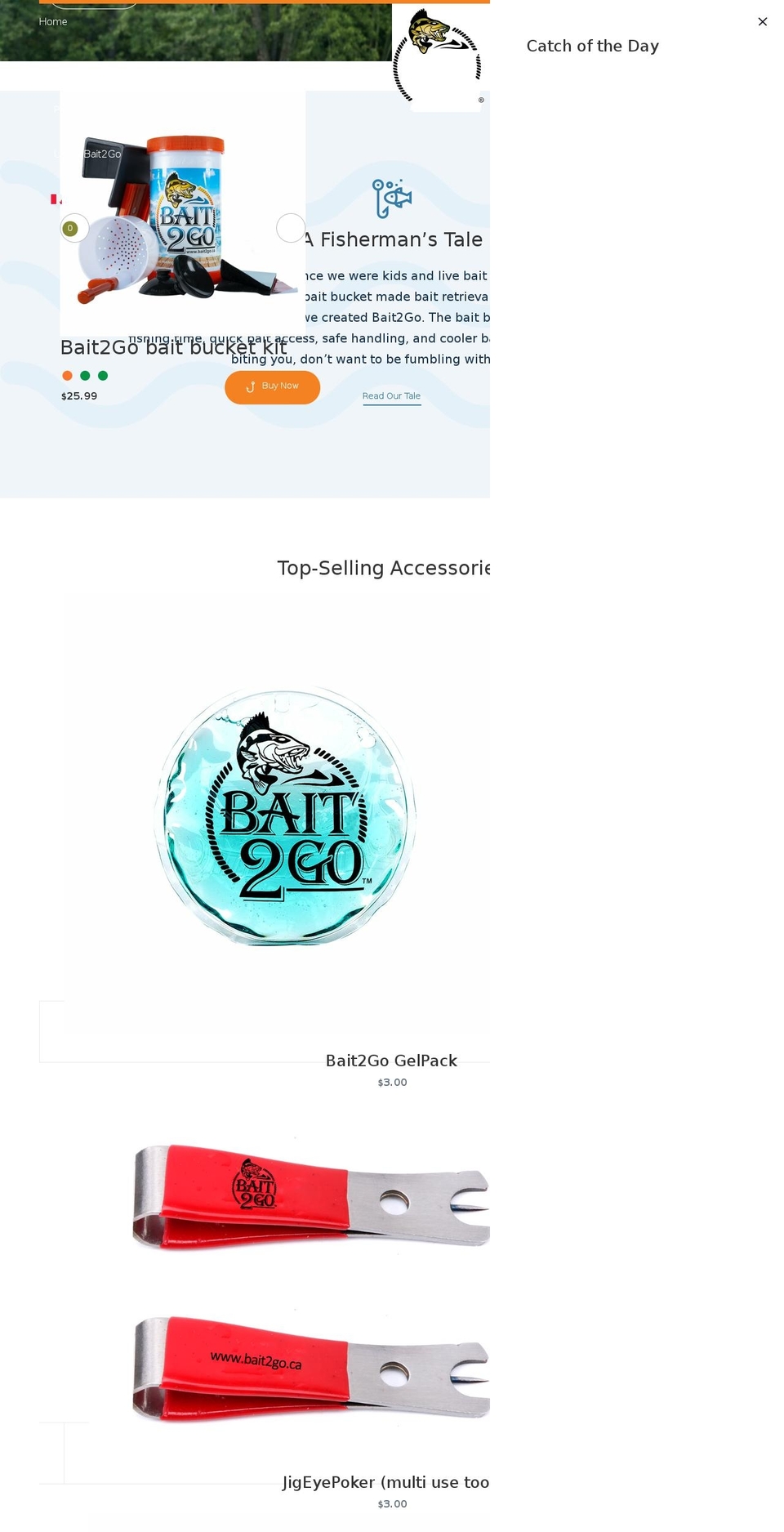 bait2go.com shopify website screenshot