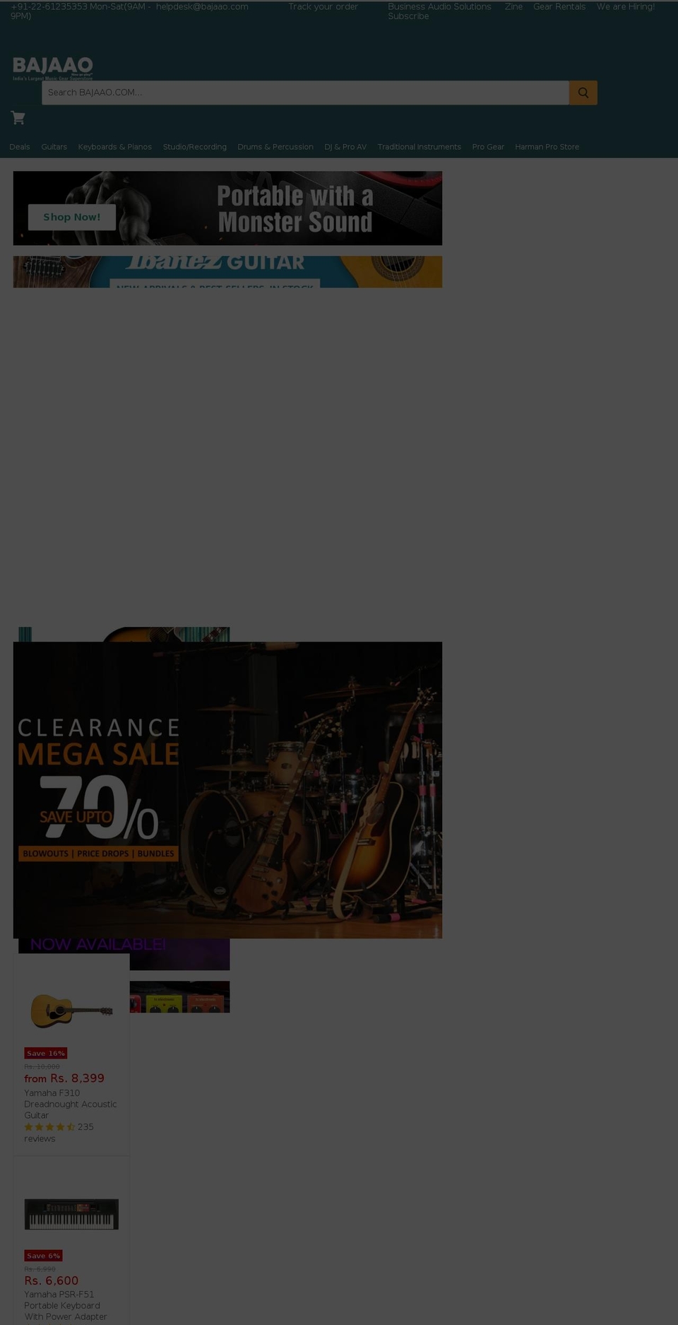 bajaao.myshopify.com — Shopify storefront screenshot