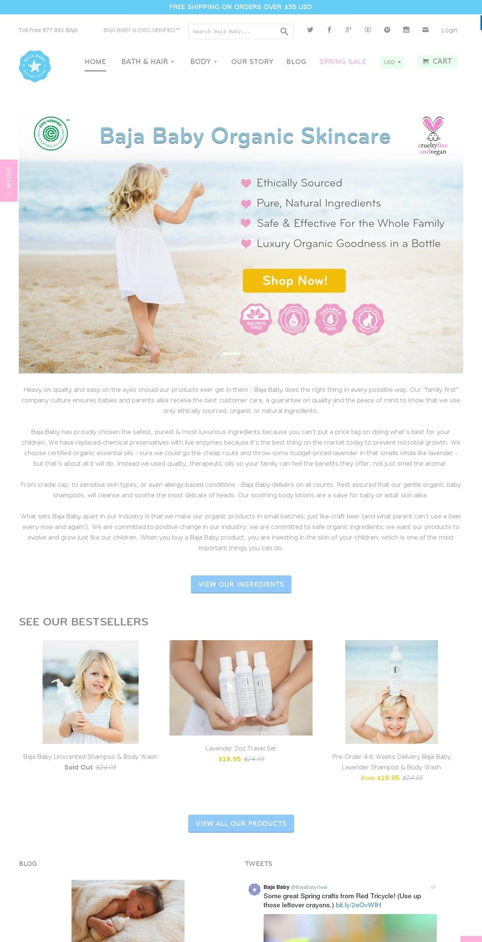 bajababyshop.com shopify website screenshot