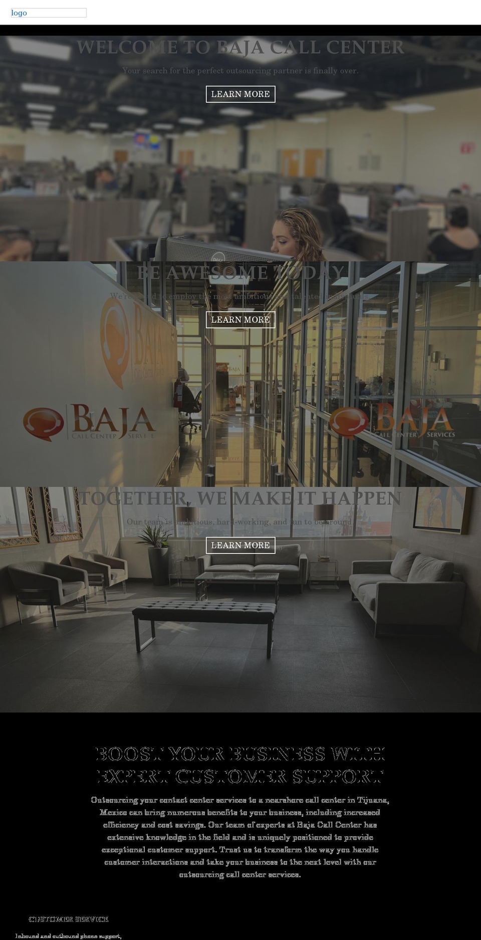 bajacallcenter.com shopify website screenshot