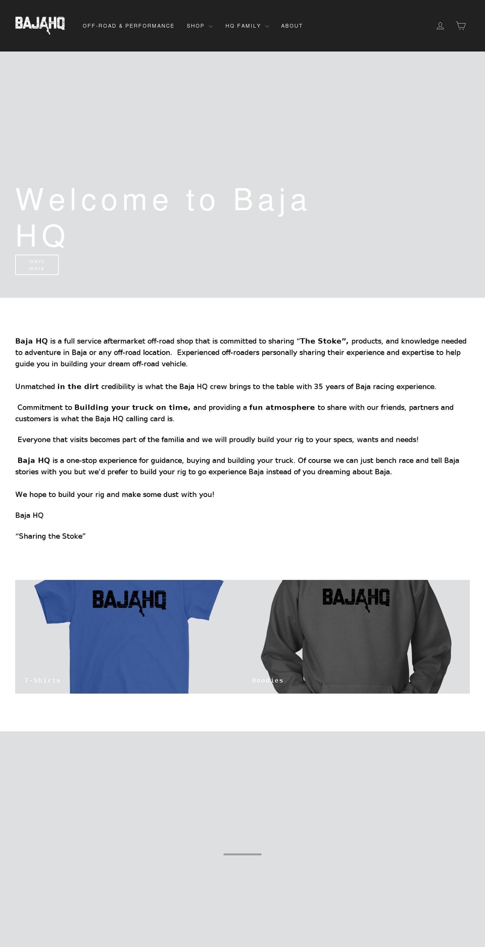 bajahq.com shopify website screenshot