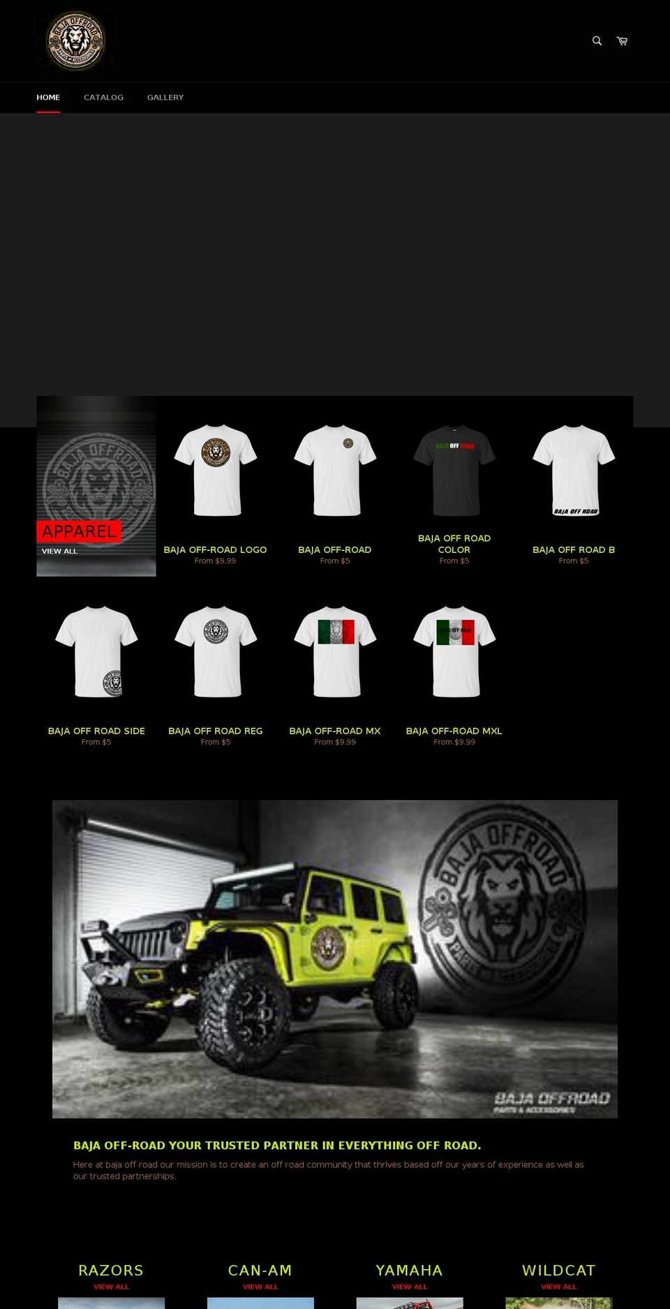 bajaoffroad.com shopify website screenshot