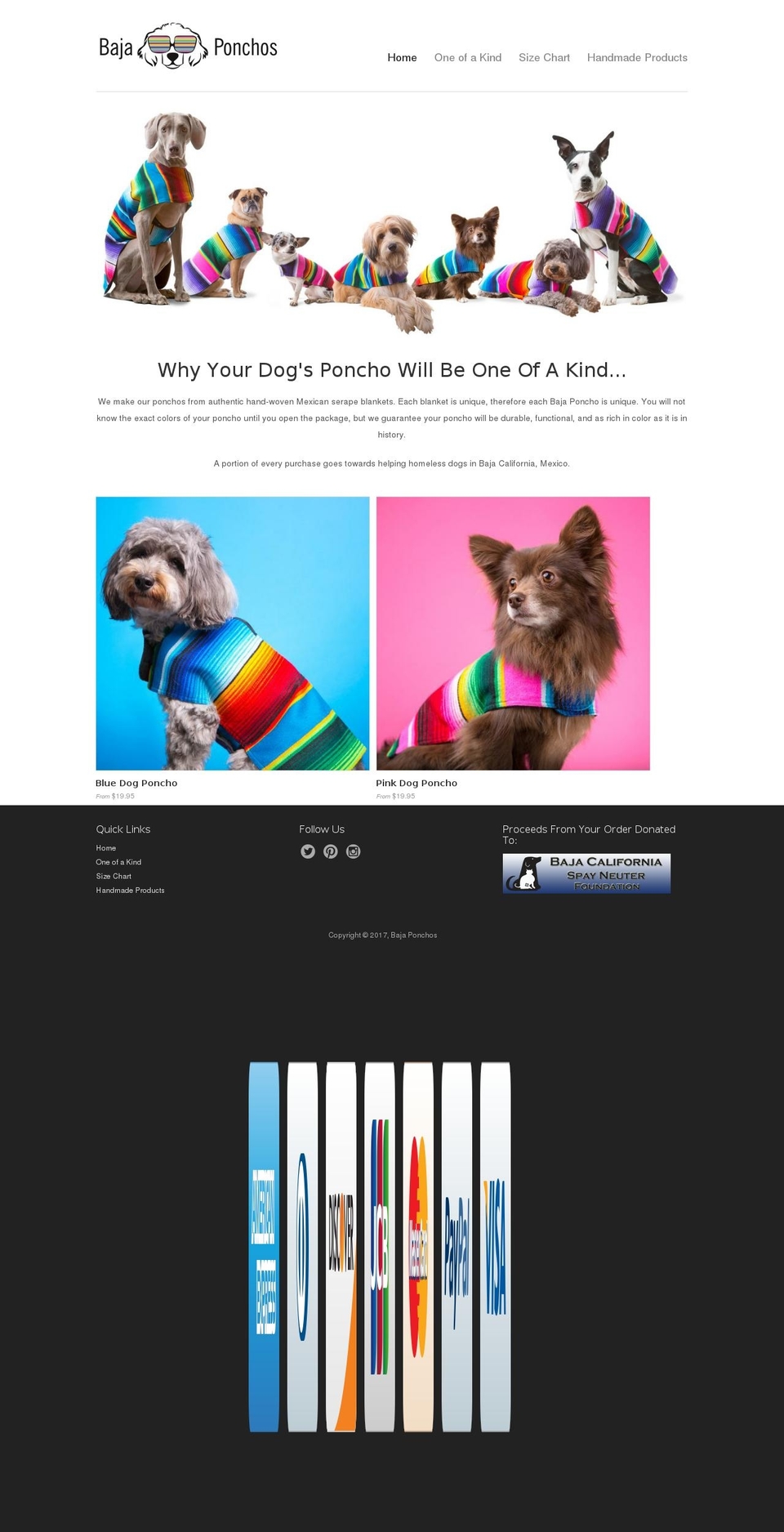 bajaponchos.com shopify website screenshot