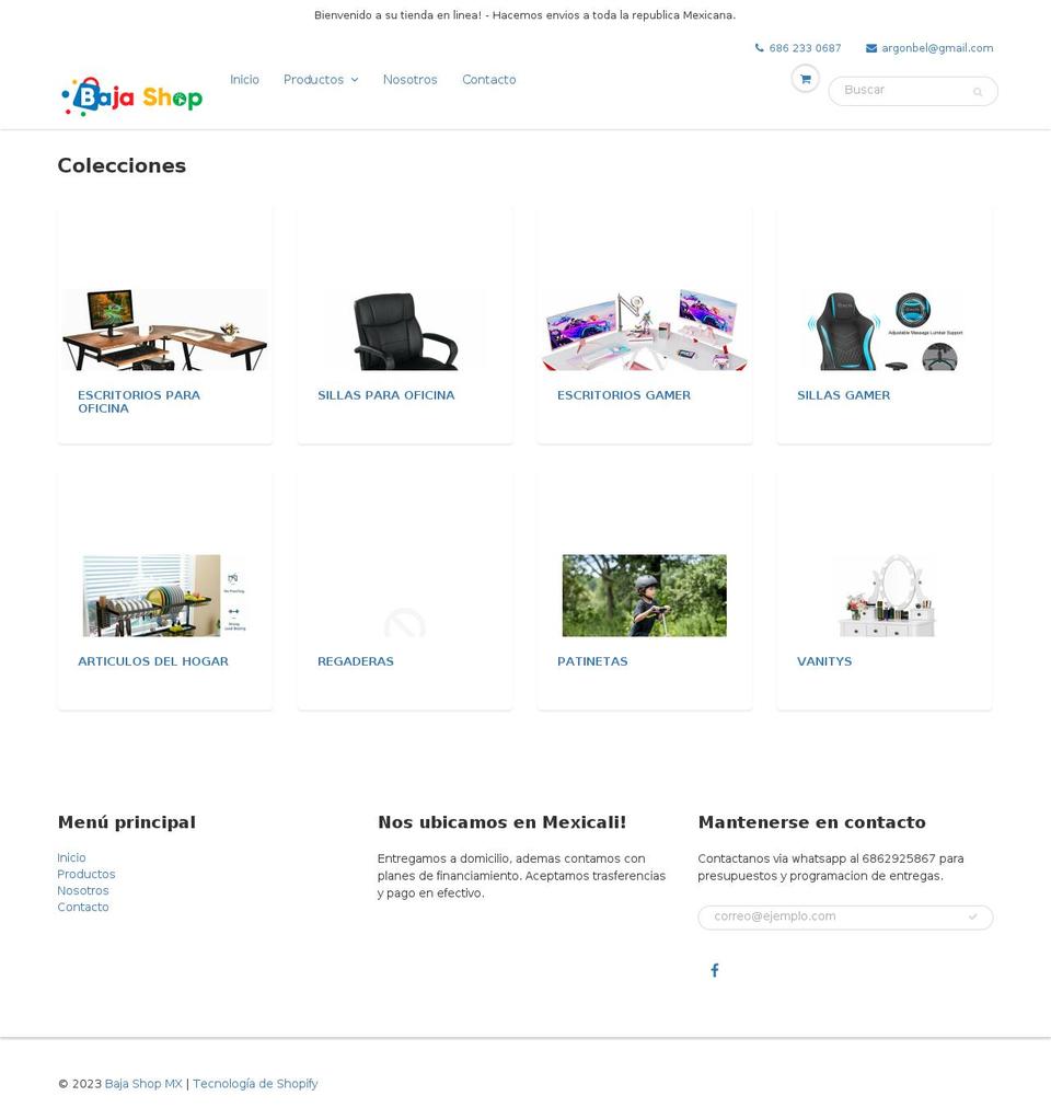 bajashop.com.mx shopify website screenshot