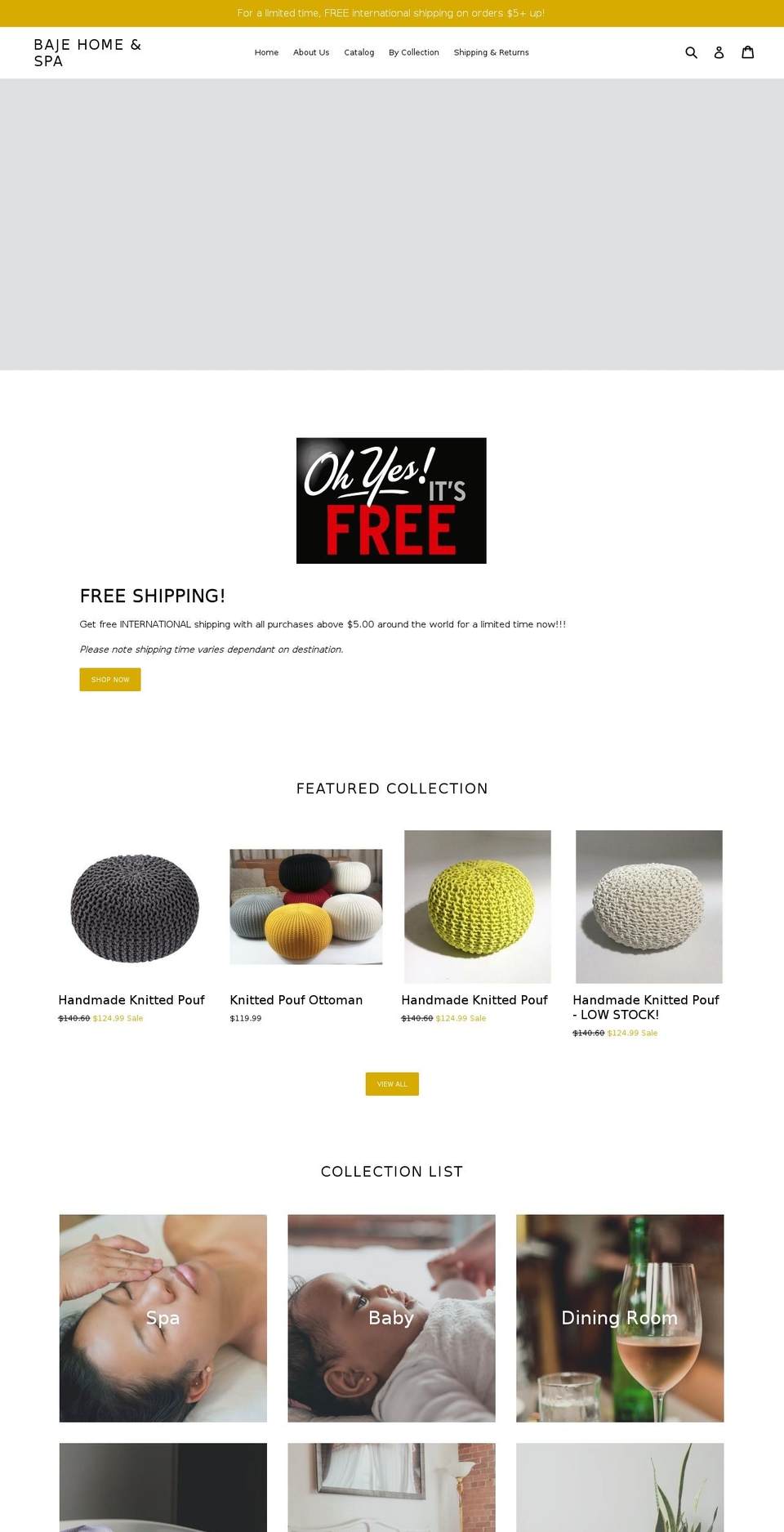 bajehomespa.com — Shopify storefront screenshot