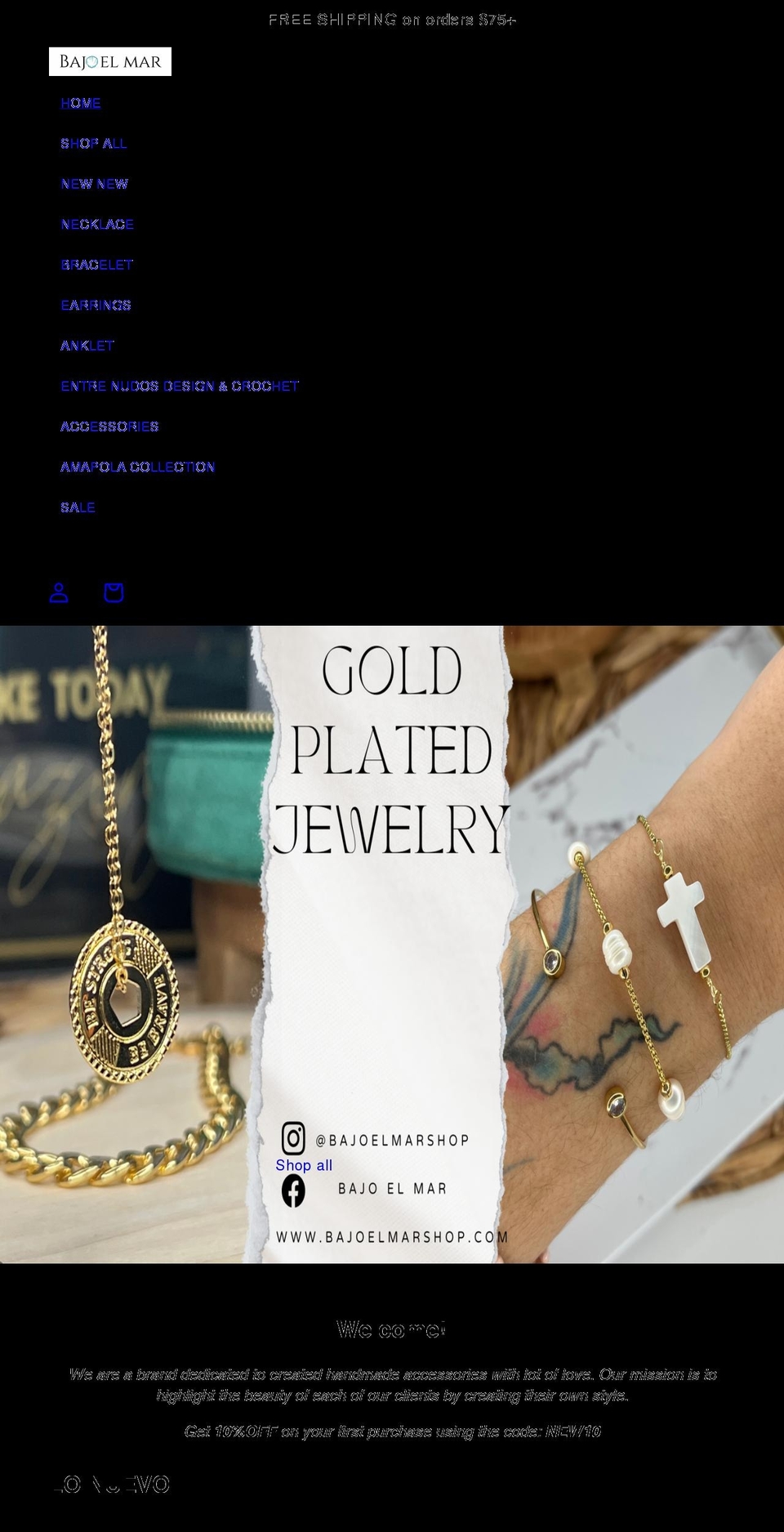 bajoelmarshop.com shopify website screenshot