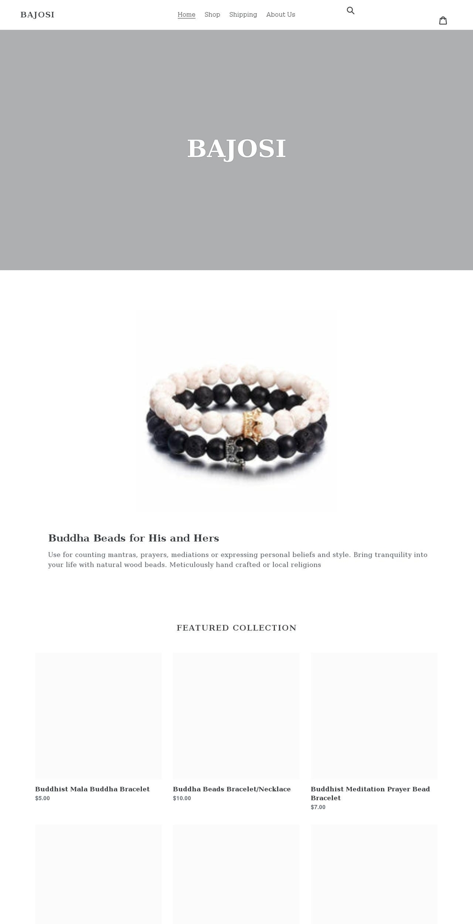 bajosi.com shopify website screenshot