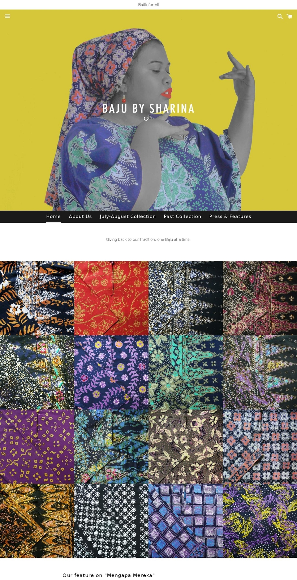 bajubysharina.com — Shopify storefront screenshot