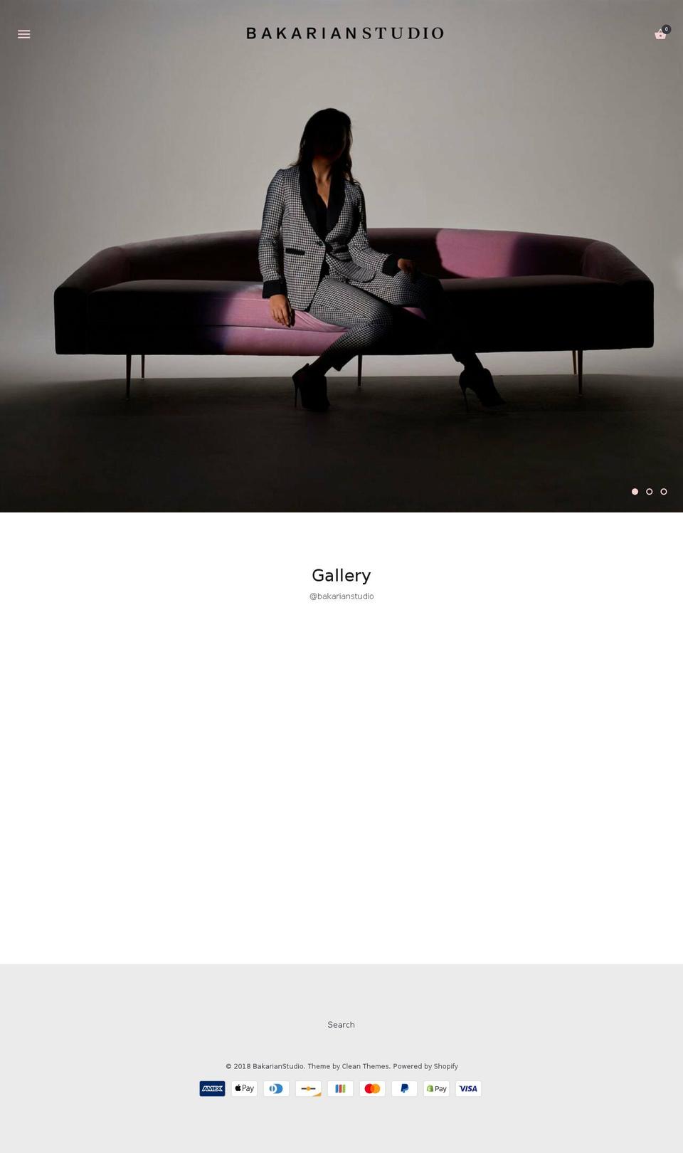 bakarianstudio.com — Shopify storefront screenshot