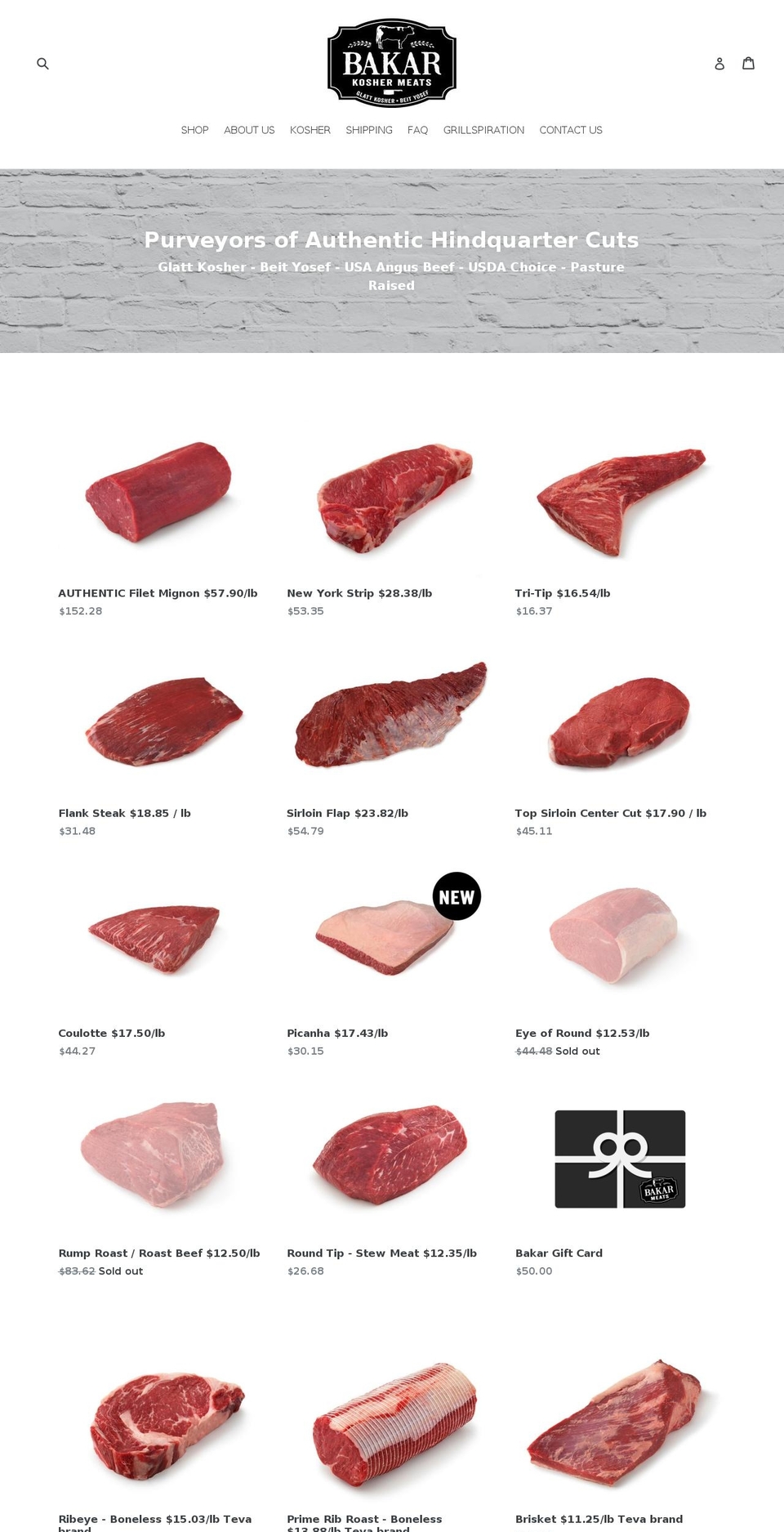 bakarmeat.com — Shopify storefront screenshot