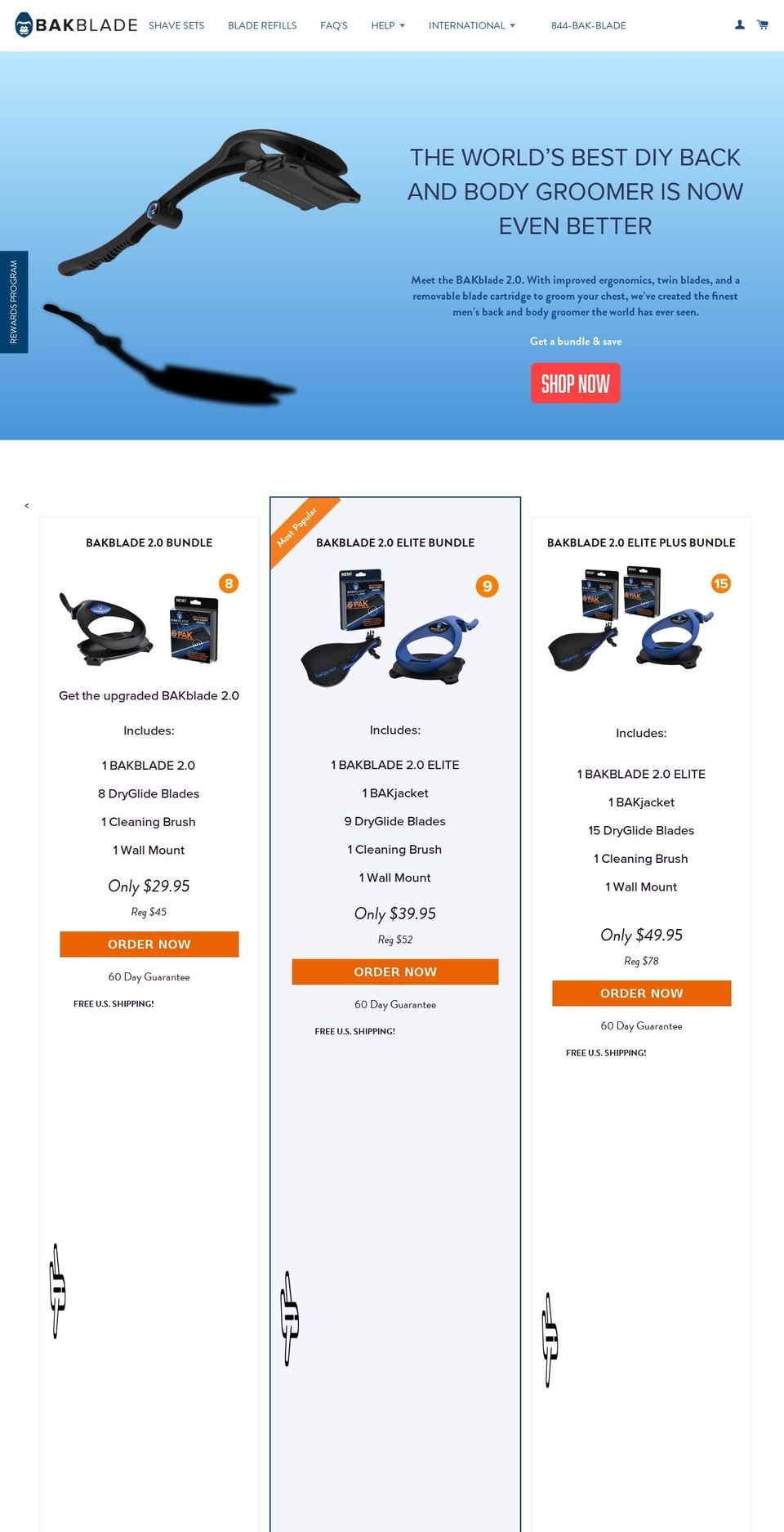 bakblade.com shopify website screenshot