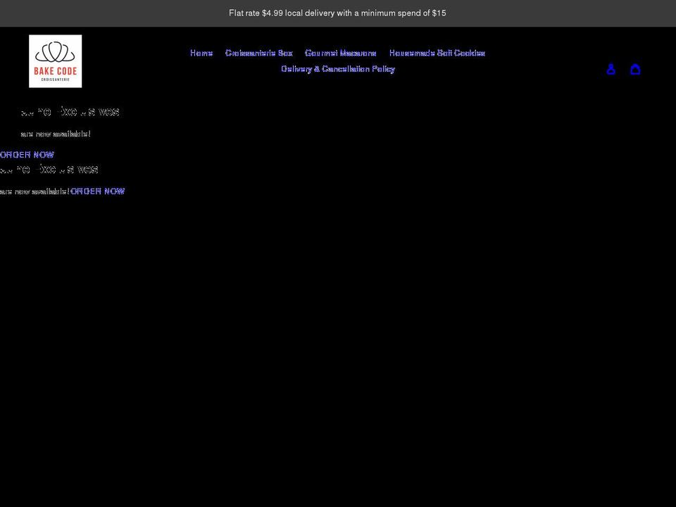 bake-code-croissanterie.myshopify.com shopify website screenshot